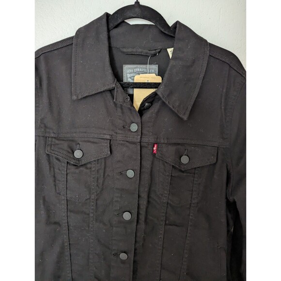 Levi's Women's Original Trucker Jacket, Black and Black Size 1X New - Picture 4 of 8